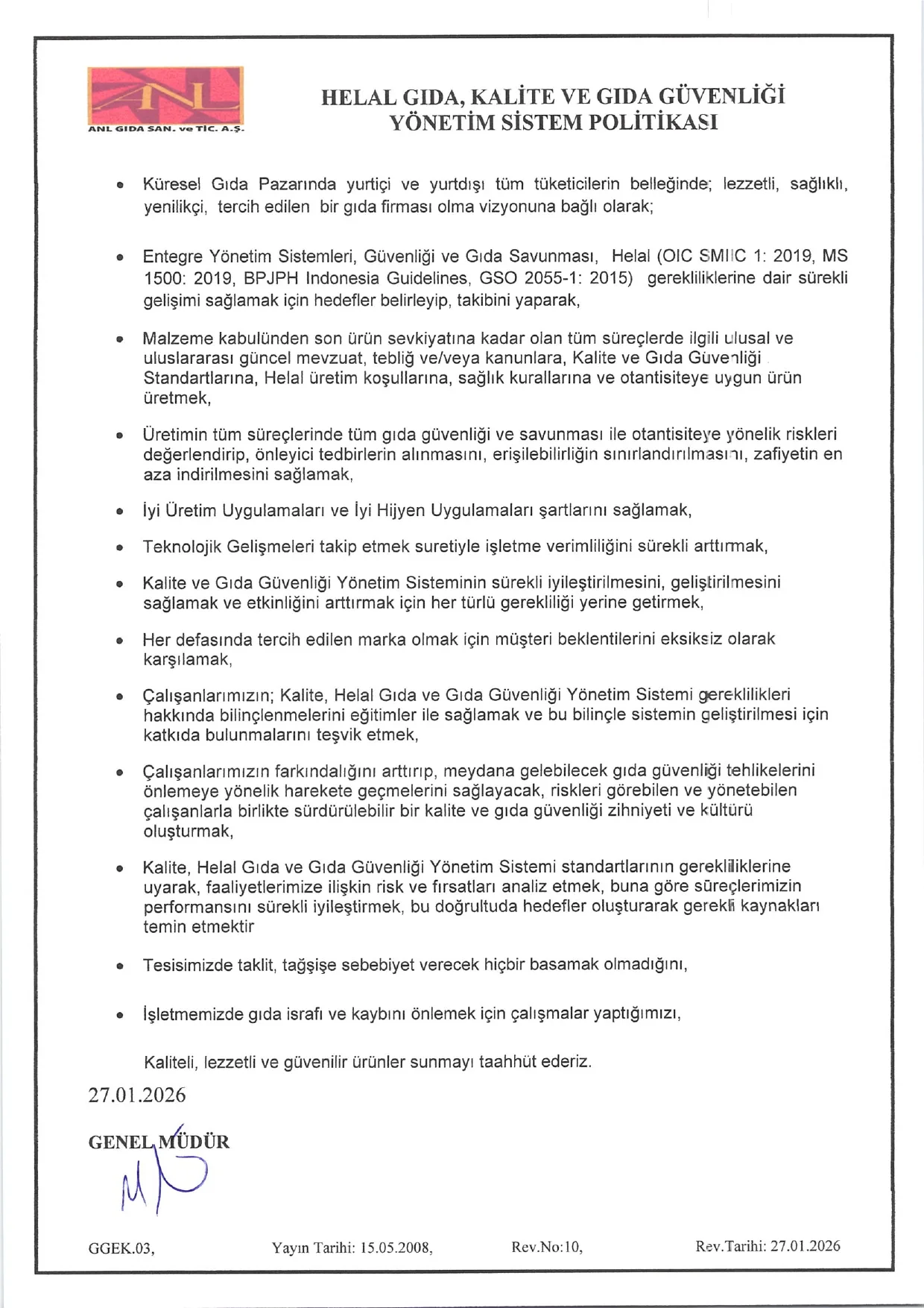 Quality, Food Safety and Halal Policy